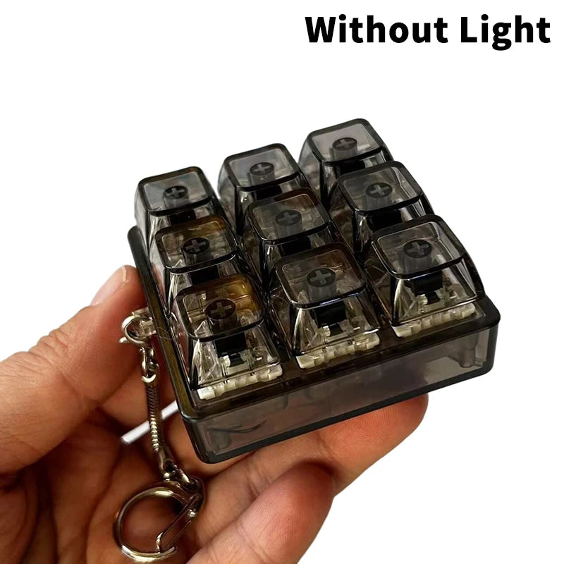 4/9 Keys Mechanical Keyboard Axis Tester Keyboard Key Toy Stress Relief DIY Button Keycap Fidget Keychain Toys Gift