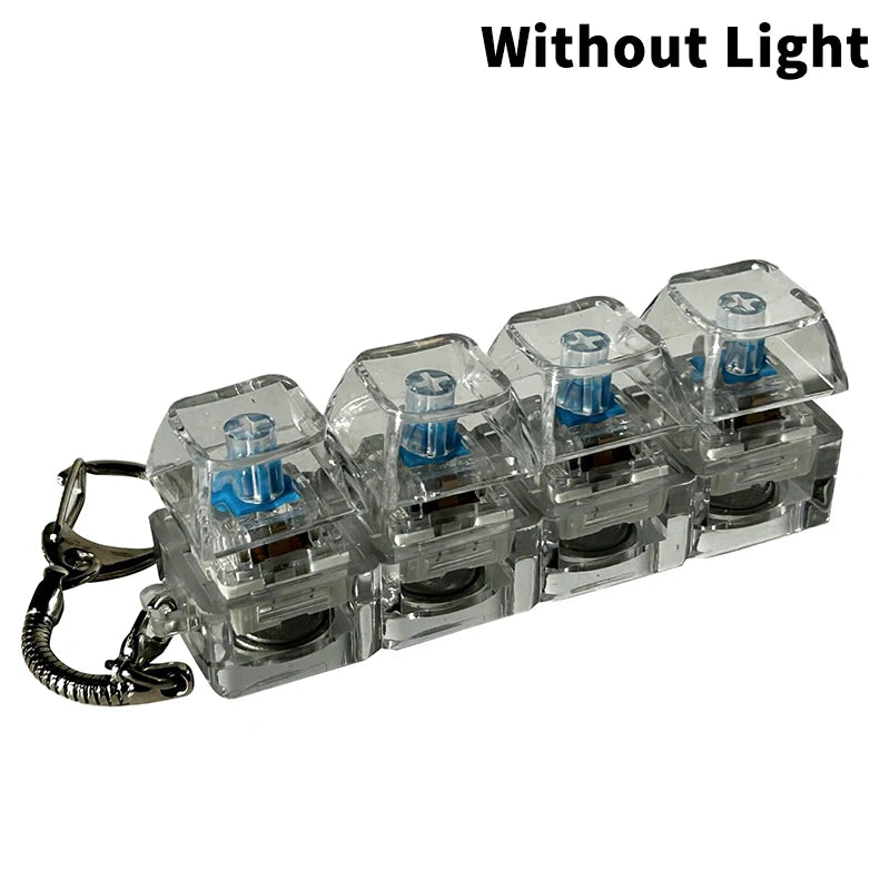 4/9 Keys Mechanical Keyboard Axis Tester Keyboard Key Toy Stress Relief DIY Button Keycap Fidget Keychain Toys Gift