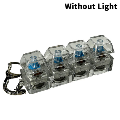 4/9 Keys Mechanical Keyboard Axis Tester Keyboard Key Toy Stress Relief DIY Button Keycap Fidget Keychain Toys Gift