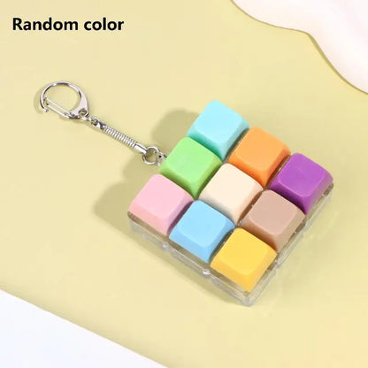 4/9 Keys Mechanical Keyboard Axis Tester Keyboard Key Toy Stress Relief DIY Button Keycap Fidget Keychain Toys Gift