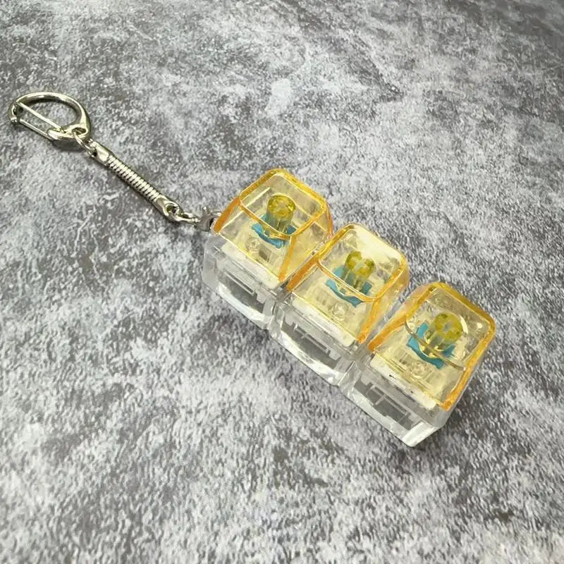 4/9 Keys Mechanical Keyboard Axis Tester Keyboard Key Toy Stress Relief DIY Button Keycap Fidget Keychain Toys Gift