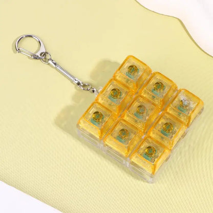 4/9 Keys Mechanical Keyboard Axis Tester Keyboard Key Toy Stress Relief DIY Button Keycap Fidget Keychain Toys Gift