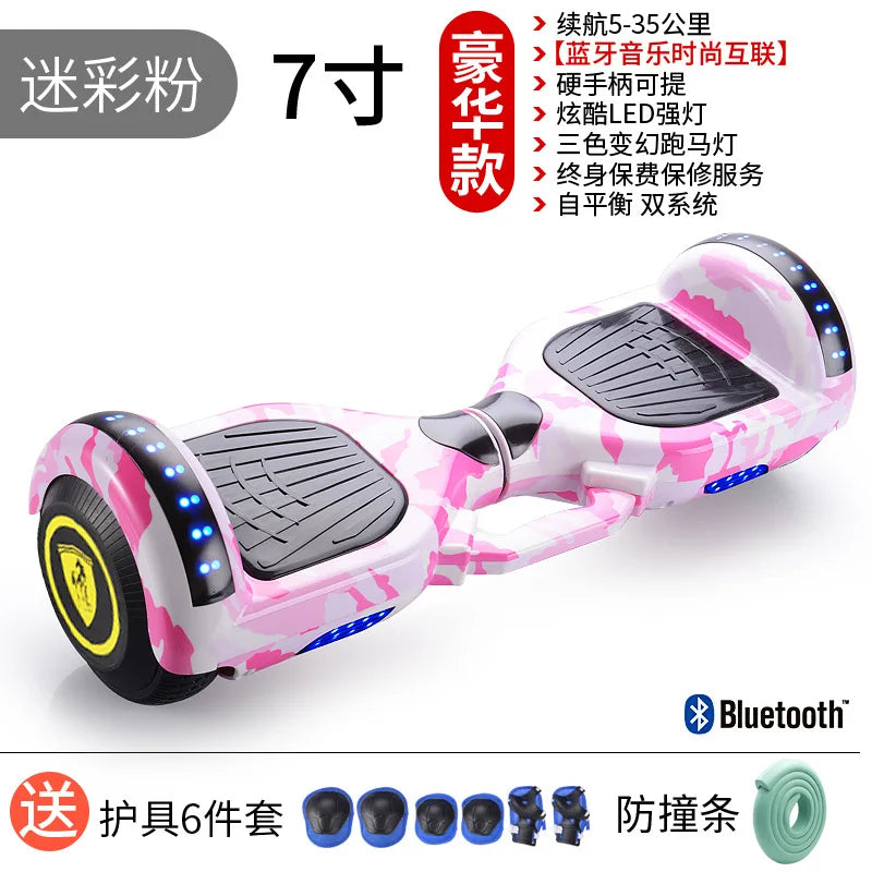 Самокат собственной личности балансируя 7 Inch Hoverboard with Bluetooth and Colorful Lights Self Balancing Scooter
