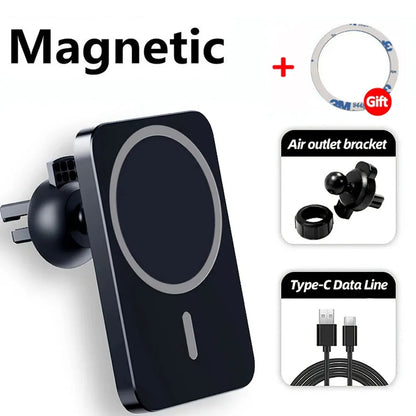 High-Speed Magnetic Car Charger, Phone Car Holder,100W Wireless Fast Charging with Adjustable Phone Bracket,Vent Installation
