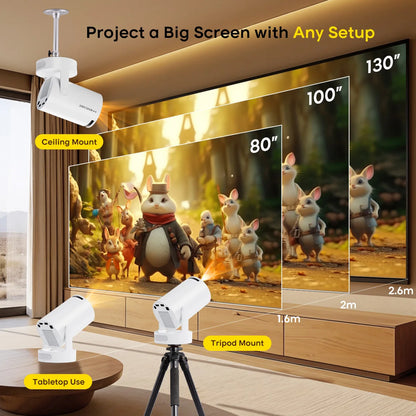 Magcubic HY300 Pro+ 8K HD Android 14 Portable Projector 290ANSI WiFi6 BT5.4 Outdoor Theater 5W HiFi Integrated Soundbase Speaker