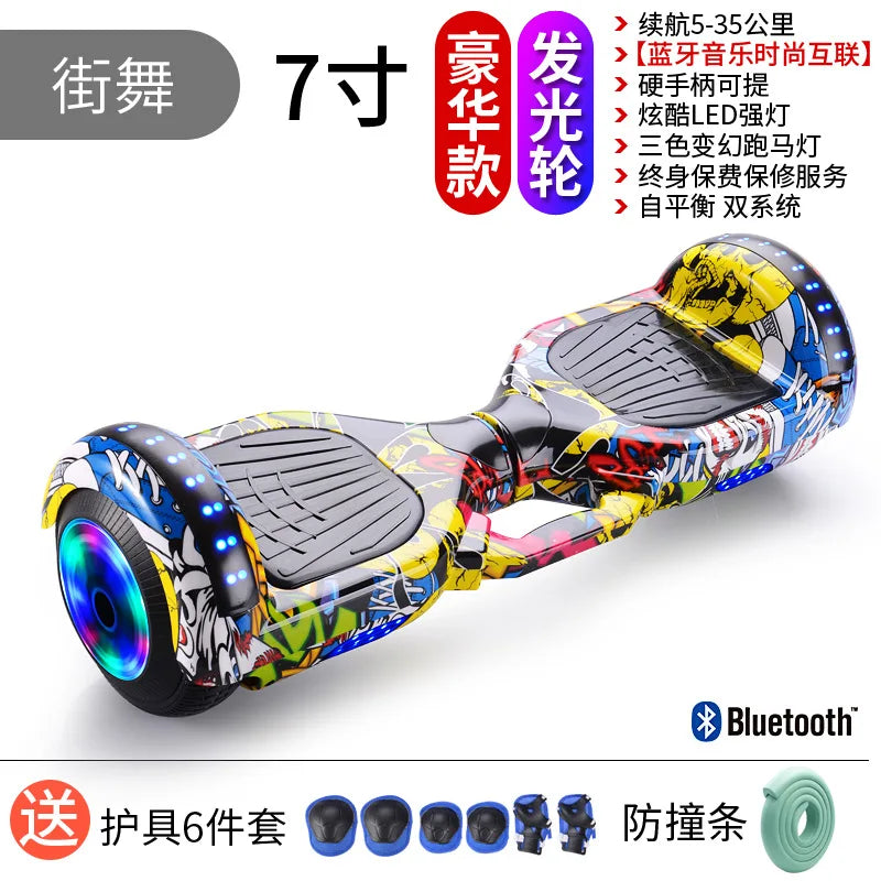 Самокат собственной личности балансируя 7 Inch Hoverboard with Bluetooth and Colorful Lights Self Balancing Scooter