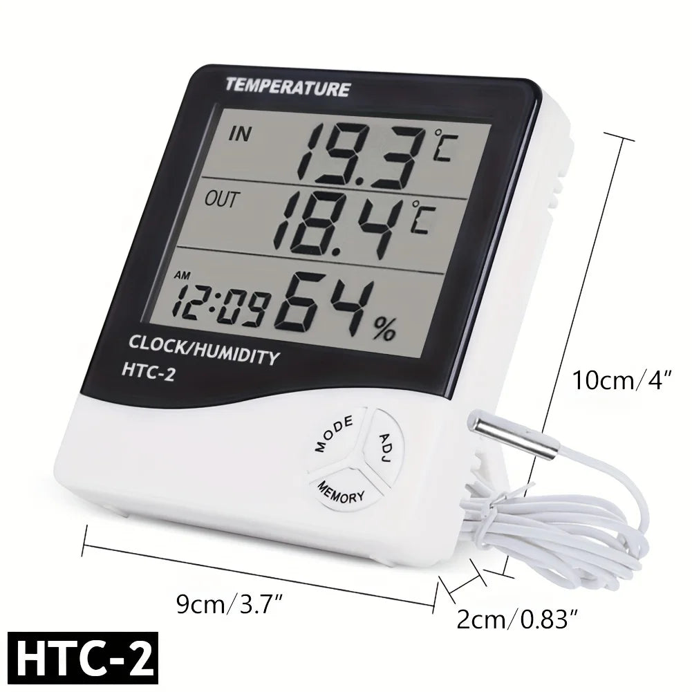 LED Thermometer Thermo-Hygrometer Multifunction Electronic Clock Temperature Humidity Meter Weather Station for Home With Alarm