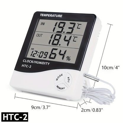 LED Thermometer Thermo-Hygrometer Multifunction Electronic Clock Temperature Humidity Meter Weather Station for Home With Alarm