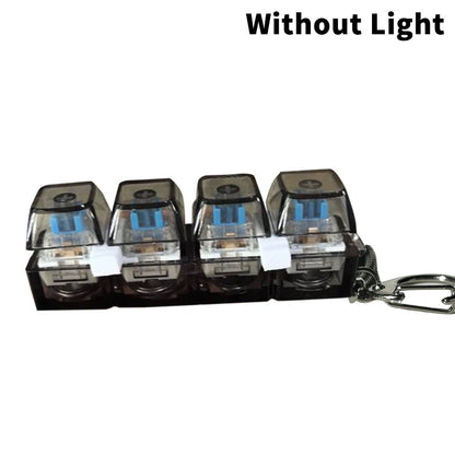 4/9 Keys Mechanical Keyboard Axis Tester Keyboard Key Toy Stress Relief DIY Button Keycap Fidget Keychain Toys Gift