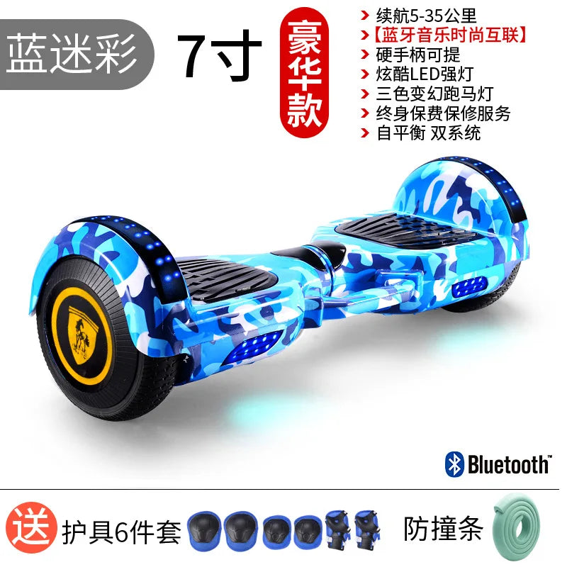 Самокат собственной личности балансируя 7 Inch Hoverboard with Bluetooth and Colorful Lights Self Balancing Scooter
