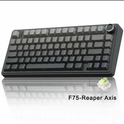 AULA F75 Gaming Mechanical Keyboard RGB 75% Layout Side-engraving Customized Gasket Mounted 80 key PBT Keycaps Wireless keyboard