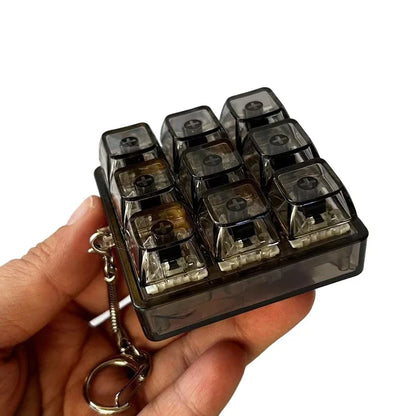 4/9 Keys Mechanical Keyboard Axis Tester Keyboard Key Toy Stress Relief DIY Button Keycap Fidget Keychain Toys Gift